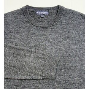 Hart Schaffner Marx Charcoal Gray Extra Fine Merino Wool Crew Neck Sweater L EUC